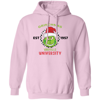 Grinchmas Whoville University, Est 1957, Grinch Xmas, Merry Christmas, Trendy Christmas Pullover Hoodie