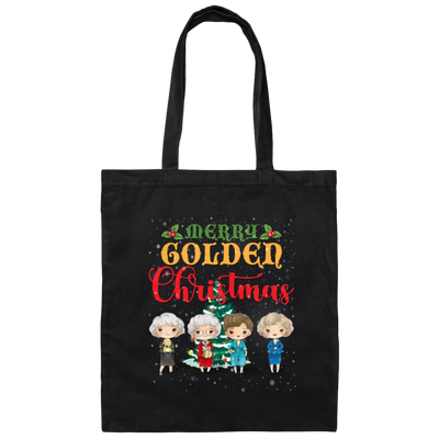 Merry Golden Christmas, Chibi Golden Girl Cartoon With Xmas Tree And Snow Best Gift Canvas Tote Bag
