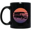 Camping Vintage, Sun Camper Gift, Campground Vacation, Like To Camp In Nature Black Mug