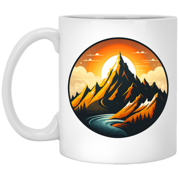 Love Moountain, Best Landscape, Love Sunset, Mountain With Sunset White Mug