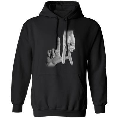 LA Sign, Hand Sign, Los Angeles Hand Sign, Love American, Black And White Pullover Hoodie