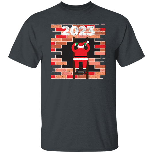 2023 Christmas, Build The Wall, Santa Building Wall, Merry Christmas, Trendy Christmas Unisex T-Shirt