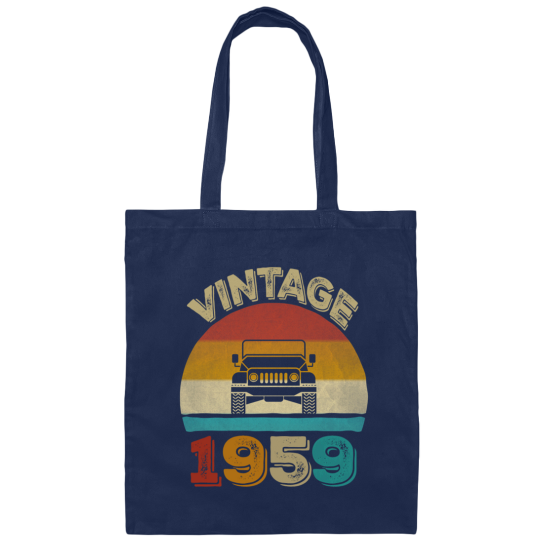 Vintage 1959 Jeeps 60th Birthday Retro Sunset Canvas Tote Bag