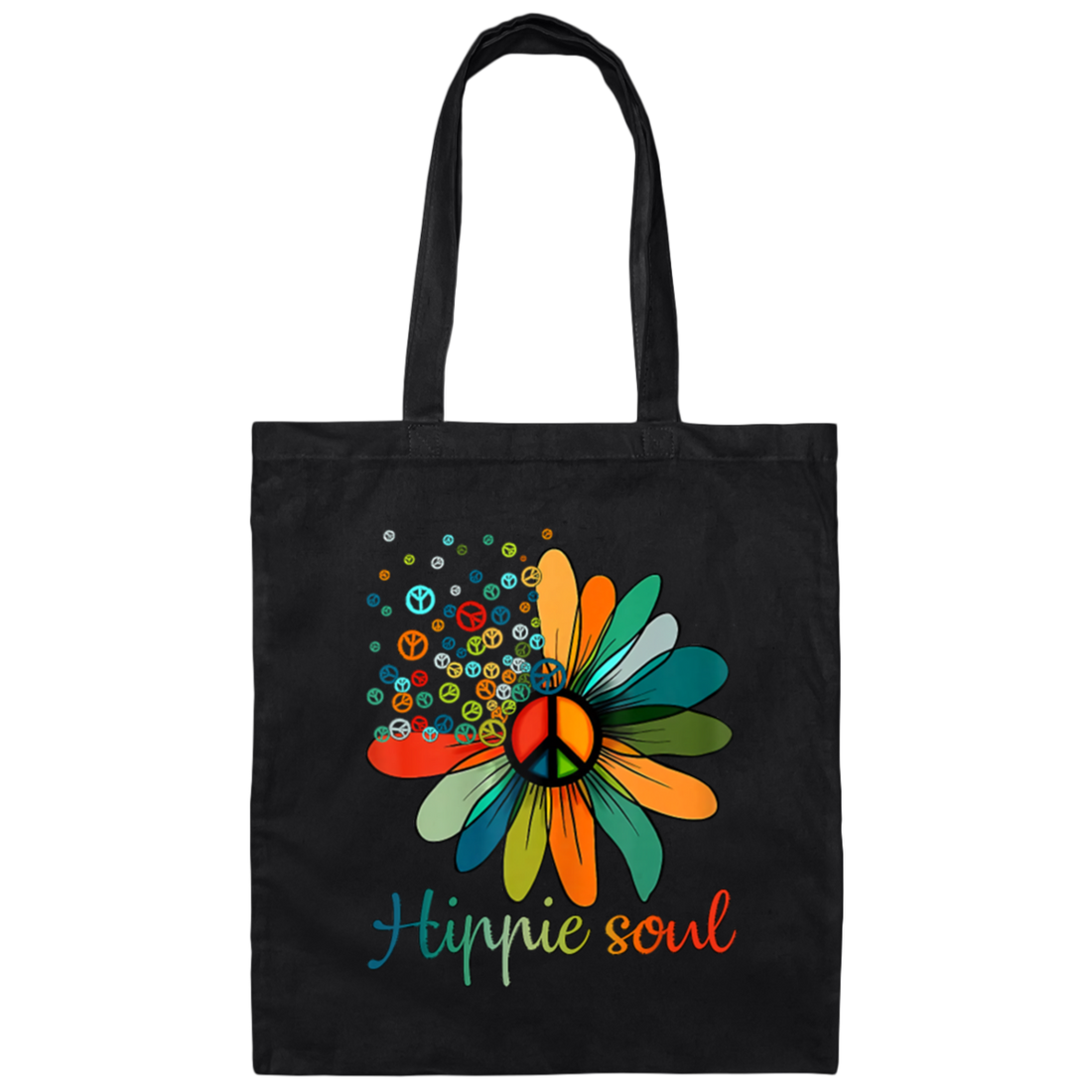 Daisy Peace Sign, Hippie Soul, Flower Lovers, Love Hippie Soul Canvas Tote Bag