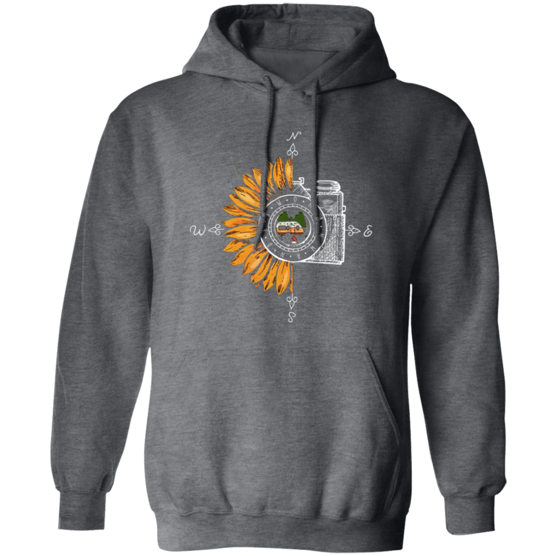 Camping Photography, Camera Sunflower, Love Sunflower, Love Camping Pullover Hoodie