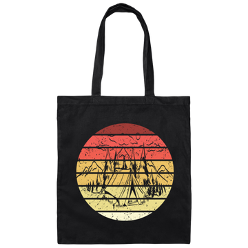 Vintage Camper Camping Retro Landscape Natural Nature Gift For Kids Canvas Tote Bag
