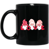 Cute Gnome, Set Of 3 Gnome, Love Gnome, My Love, Valentine's Day, Trendy Valentine Black Mug