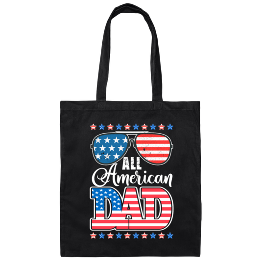 Father's Day, All American Dad, American Sunglasses Canvas Tote Bag