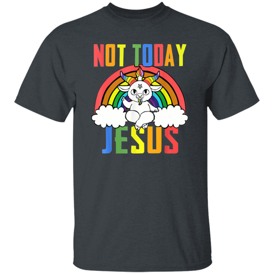 Not Today Jesus, Rainbow Unicorn, Rainbow Jesus Unisex T-Shirt