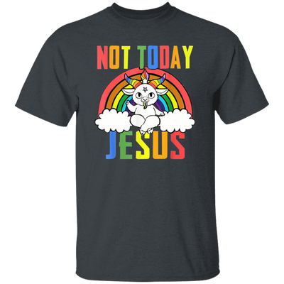 Not Today Jesus, Rainbow Unicorn, Rainbow Jesus Unisex T-Shirt