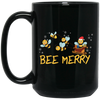 Bee Merry, Cute Bee, Funny Bee, Bee Christmas, Merry Christmas, Trendy Christmas Black Mug