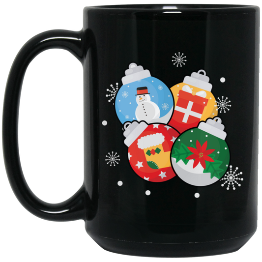 Bauble Christmas, Xmas Ornament, Set Of Bauble, Merry Christmas, Trendy Christmas Black Mug