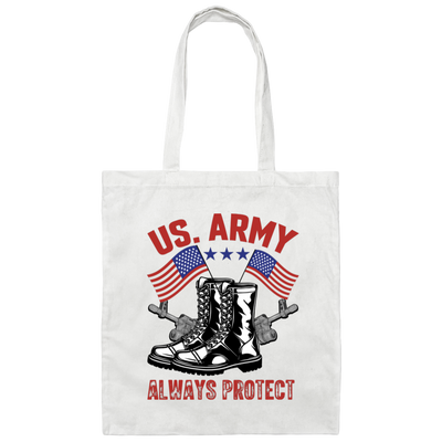American Army Always Protect, American Cowboy Canvas Tote Bag