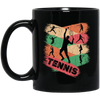 Tennis Vintage Lover, Best Of Sport, Love Tennis Ball Retro Gift Black Mug