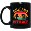 Golf And Beer Ace, Retro Golf, Golf With Beer Black Mug