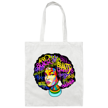 African Woman, Black Hair Lover, Best Black Queen, Black History Canvas Tote Bag