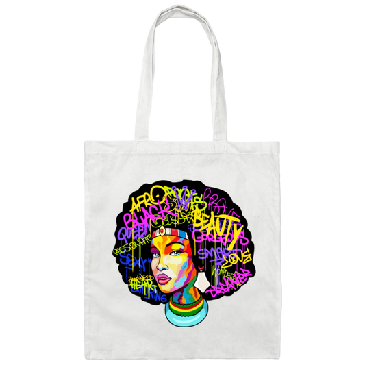 African Woman, Black Hair Lover, Best Black Queen, Black History Canvas Tote Bag