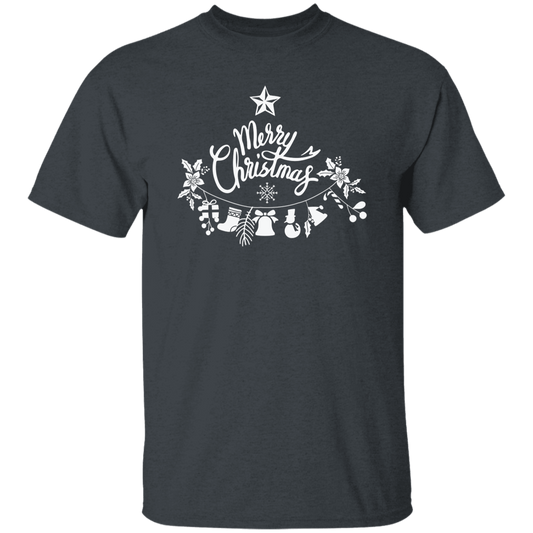 Merry Christmas Silhouette, Christmas Bell, Christmas Flower, Merry Christmas, Trendy Christmas Unisex T-Shirt