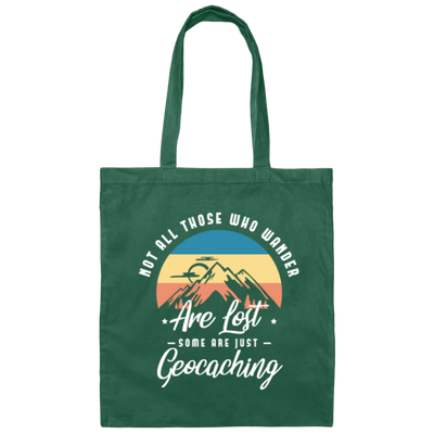 Retro Not All Those Who Wander Are Lost Geocaching Gift Canvas Tote Bag