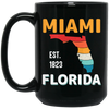 Miami Florida, Miami City, Florida Design, Retro Florida Black Mug