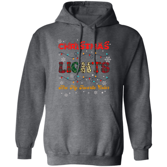 Christmas Lights Are My Favorite Color, Retro Christmas Pullover Hoodie