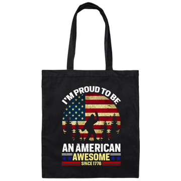 I Am Proud To Be An American. Patriotic USA Canvas Tote Bag
