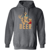 Bear And Deer, Big Roaring Vintage, Retro Wild Animal, Beer Mix Deer Pullover Hoodie