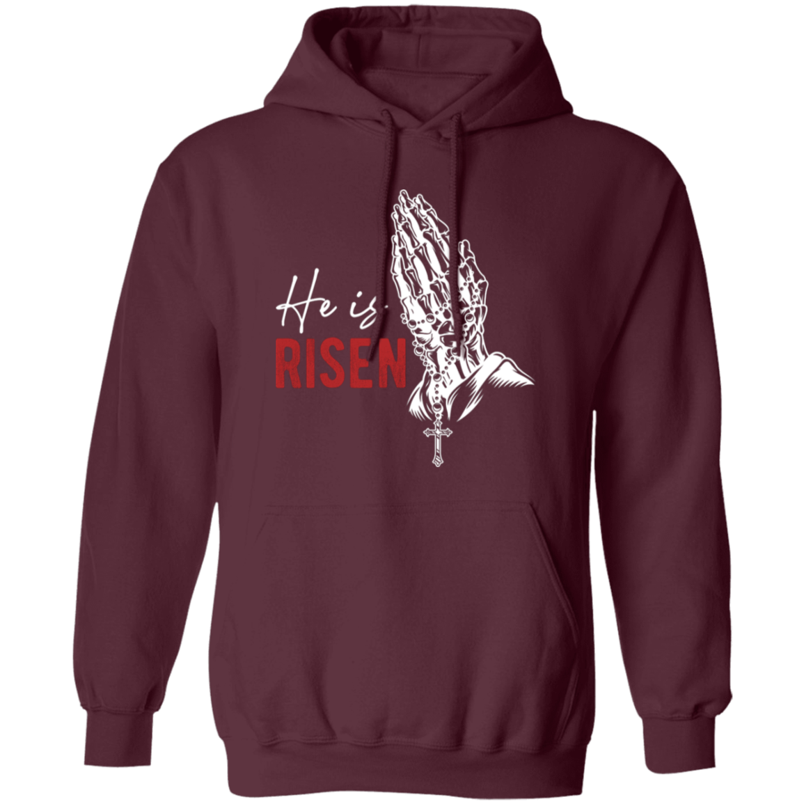 This premium pullover hoodie is perfect for the Jesus lover in your life. Crafted from the highest quality materials, the design features a detailed graphic of the words "He is risen, He is my risen" -- a reminder of God's power and grace. Stay warm and cozy while showing off your faith in style.