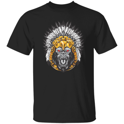 Gorilla Wearing Aztec Headdress, Scare Of Giant Gorilla, Aztec Headdress Unisex T-Shirt