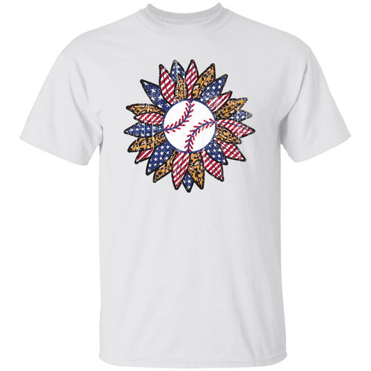 American Baseball, Sunflower Baseball, Leopard Sunflower-1 Unisex T-Shirt