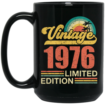 Hawaii 1976 Gift, Vintage 1976 Limited Gift, Retro 1976, Tropical Style Black Mug