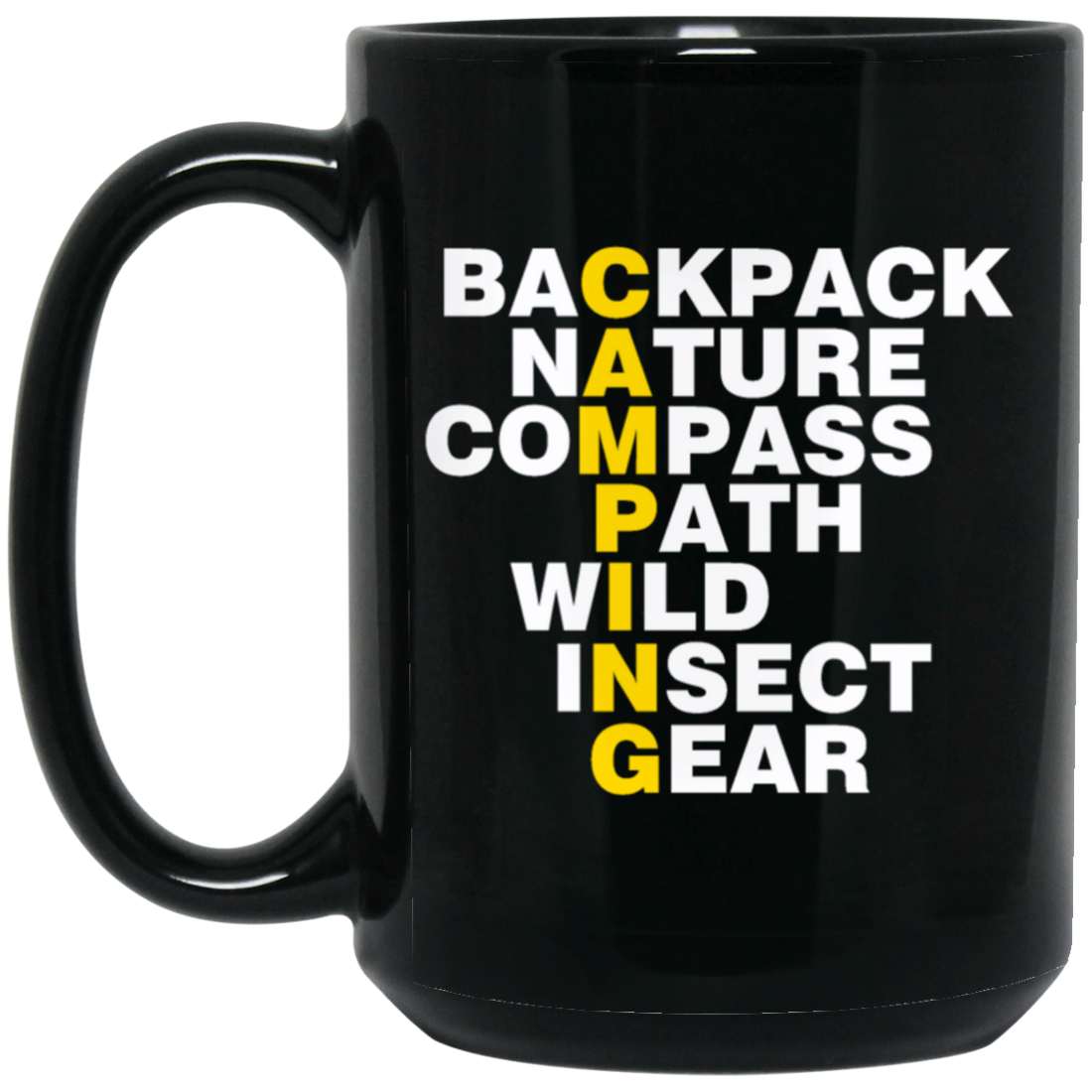 Camping Lover, Nature Camping, Backpacking Wilderness, Love To Camp Black Mug