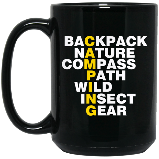 Camping Lover, Nature Camping, Backpacking Wilderness, Love To Camp Black Mug