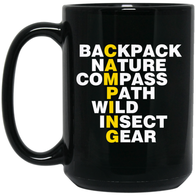 Camping Lover, Nature Camping, Backpacking Wilderness, Love To Camp Black Mug