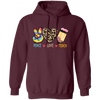 Peace Love Teach, Colorful Peace, Leopard Love Pullover Hoodie