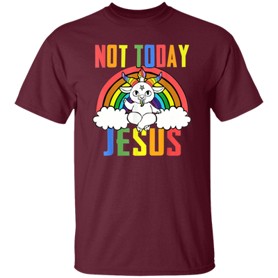 Not Today Jesus, Rainbow Unicorn, Rainbow Jesus Unisex T-Shirt