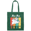 Retro Cute Boo, Boo Boo Crew Nurse Ghost Kawaii Halloween Costume Canvas Tote Bag