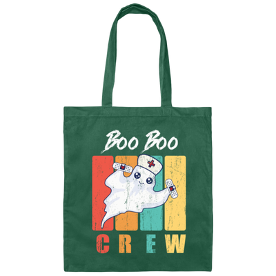 Retro Cute Boo, Boo Boo Crew Nurse Ghost Kawaii Halloween Costume Canvas Tote Bag