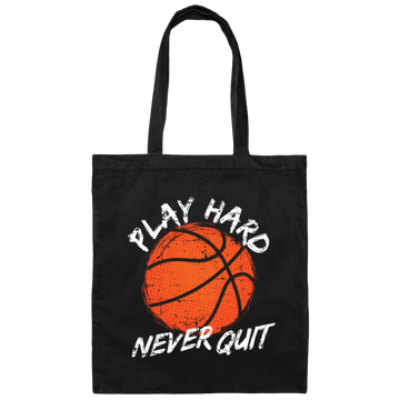 Basketball Play Hard Never Quit, Basketball Referee Canvas Tote Bag
