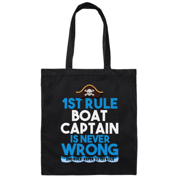 Funny Boat Lovers, Boat Captain Is Never Wrong Gift Canvas Tote Bag