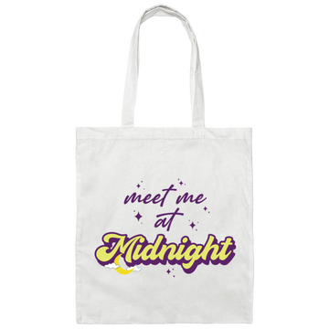 Meet Me At Midnight, Halloween Design, Happy Halloween Canvas Tote Bag