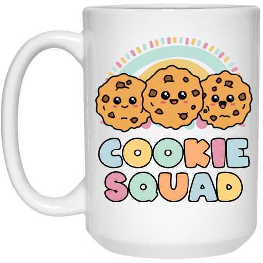 Groovy Cookies, Cookie Squad, Cute Cookie, Funny Cookie White Mug