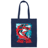 Fight Shark Vs Zombie, Zombie Fight Shark, Horror Gift, Scare Zombie Canvas Tote Bag