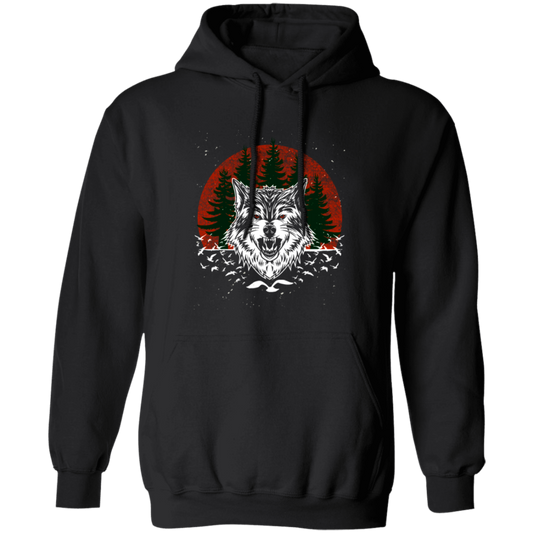 Cool Wolf, Wolf Lover Gift, The Wild Gift, Retro Wolf, Wildwolf Love Gift Pullover Hoodie