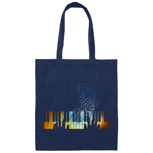 Music Is Life, Hands Playing On Piano Keyboard Gift For Music Canvas Tote Bag