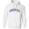 America Text, American Patriotic, 4th July Retro, 4th July Pullover Hoodie