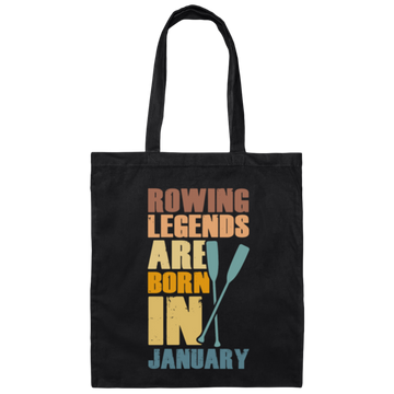 Rowing Lover Legends Are Born In January Retro Rowing Canvas Tote Bag