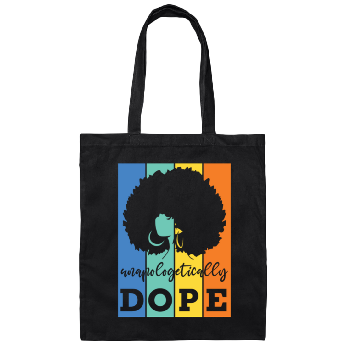 Black Hair Unapologetically Dope Retro Messy Bun Gift Canvas Tote Bag