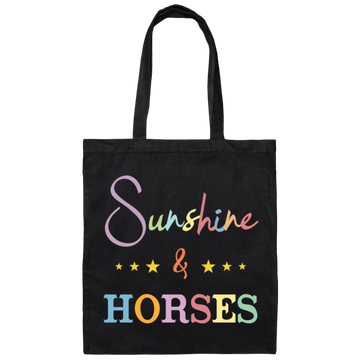 Sunshine And Horses, Groovy Hore, Retro Horse Canvas Tote Bag