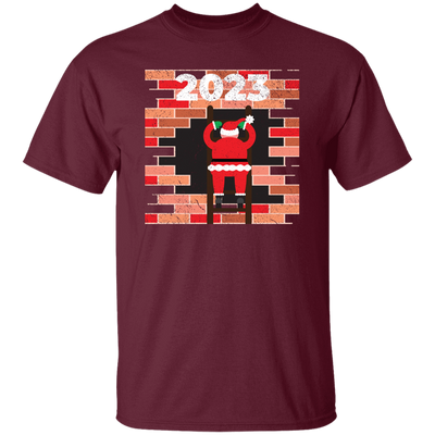 2023 Christmas, Build The Wall, Santa Building Wall, Merry Christmas, Trendy Christmas Unisex T-Shirt